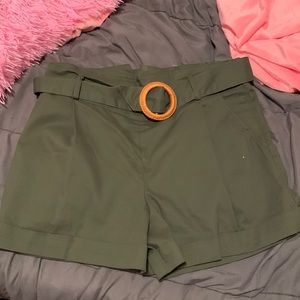 Green, dress shorts, never worn. Size- L brand- like an Angel